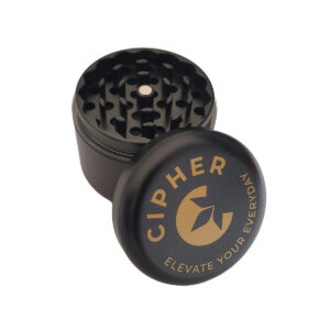 Cipher G1 4pc herb grinder showing top cover removed