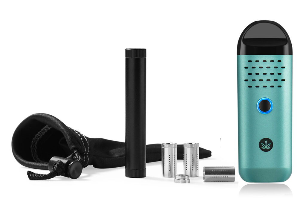 Herby portable dry herb vaporizer complete on-the-go kit in mint green