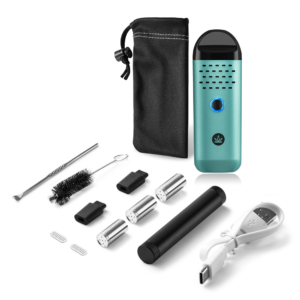 Herby dry herb vaporizer package contents in mint green