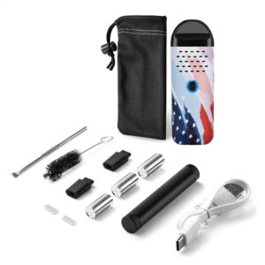 Herby dry herb vaporizer package contents in stars & stripes