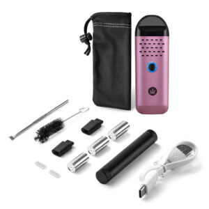 Herby dry herb vaporizer package contents in tickled pink