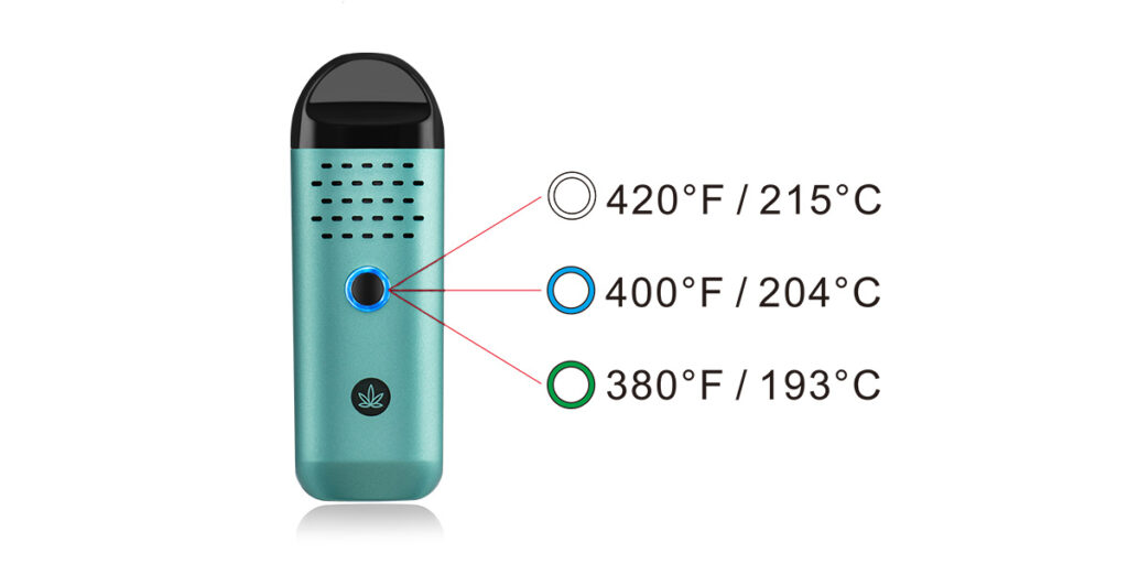 Herby dry herb vaporizer temperature settings for mint green