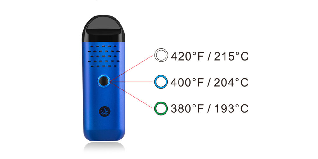 Herby dry herb vaporizer temperature settings for sapphire blue