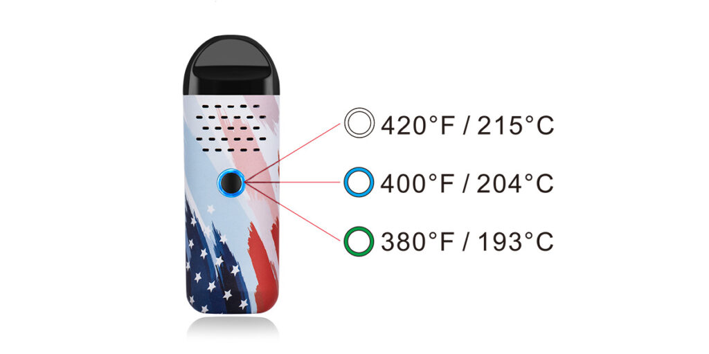 Herby dry herb vaporizer temperature settings for stars & stripes