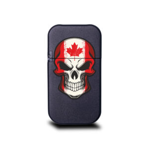 Cipher Stealth vape cartridge battery with Canadian Flag Skull design